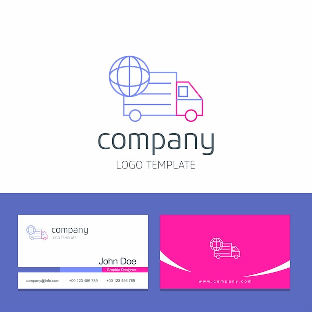 Business card design with arrows company logo vector