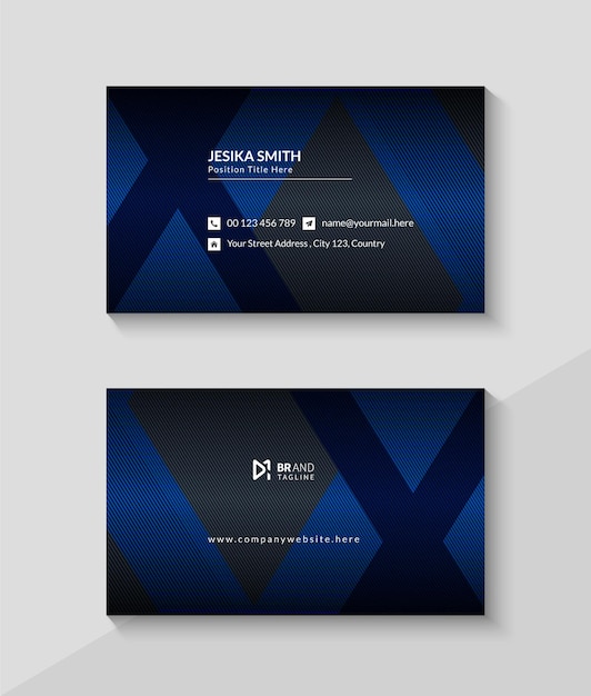 Vector business card design with dark concept