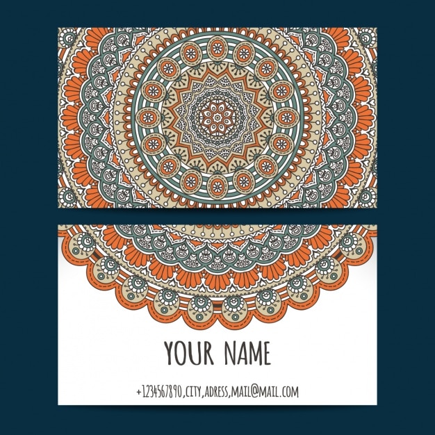 Business card design with mandala