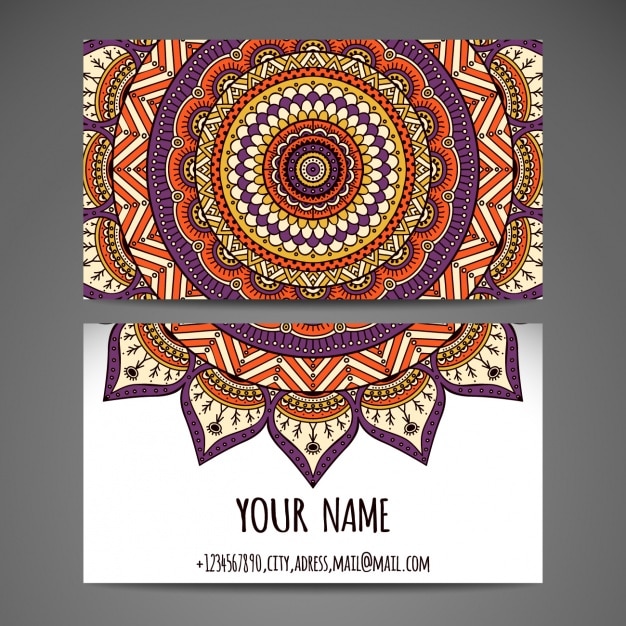 Business card design with mandala