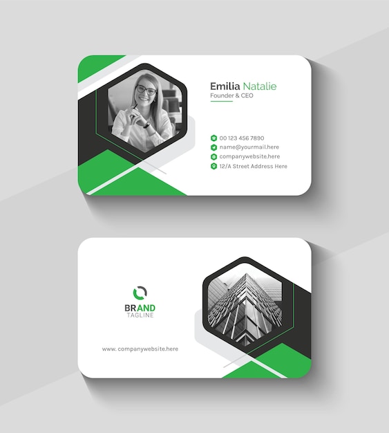 Vector business card design with round corner