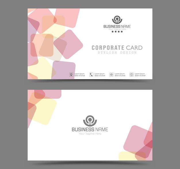 Business card Doublesided business card design Corporate and individual corporate style template