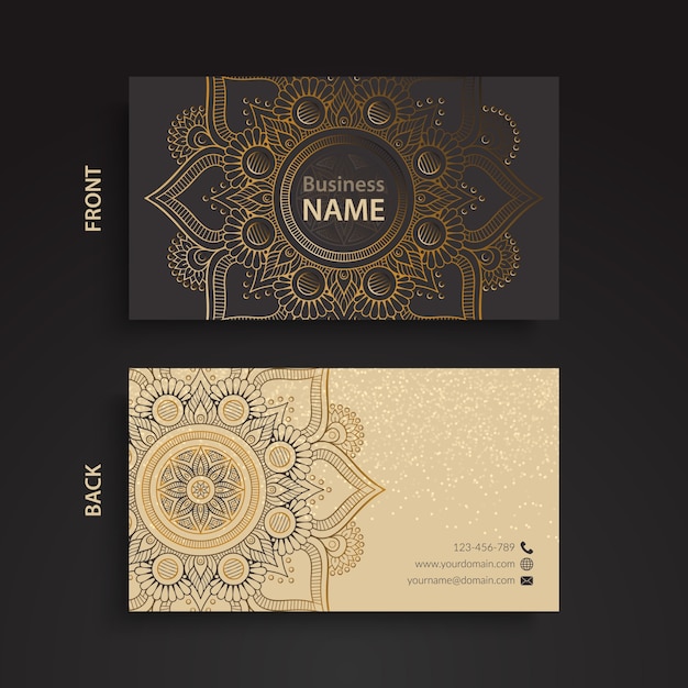 Business card, ethnic style