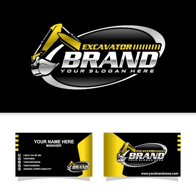 A business card for an excavator brand.