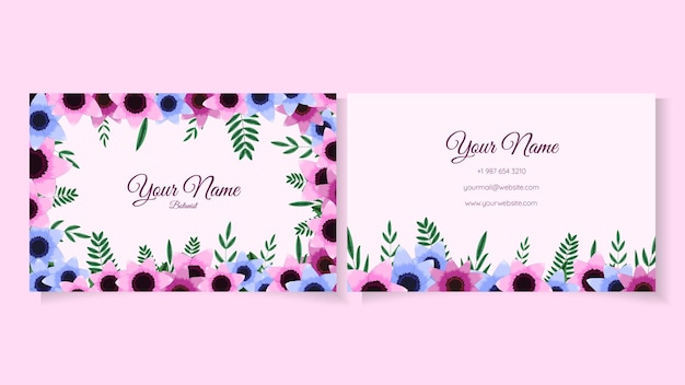 Business Card Floral design Creative, modern, simple flower template