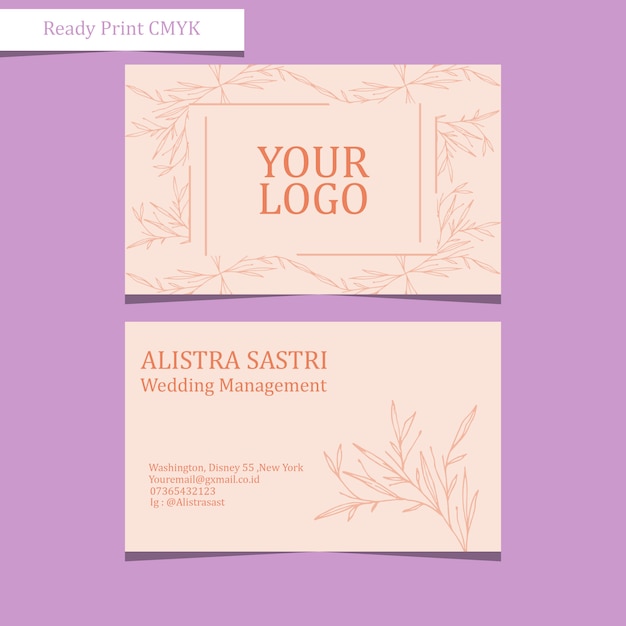 Vector business card floral template collection