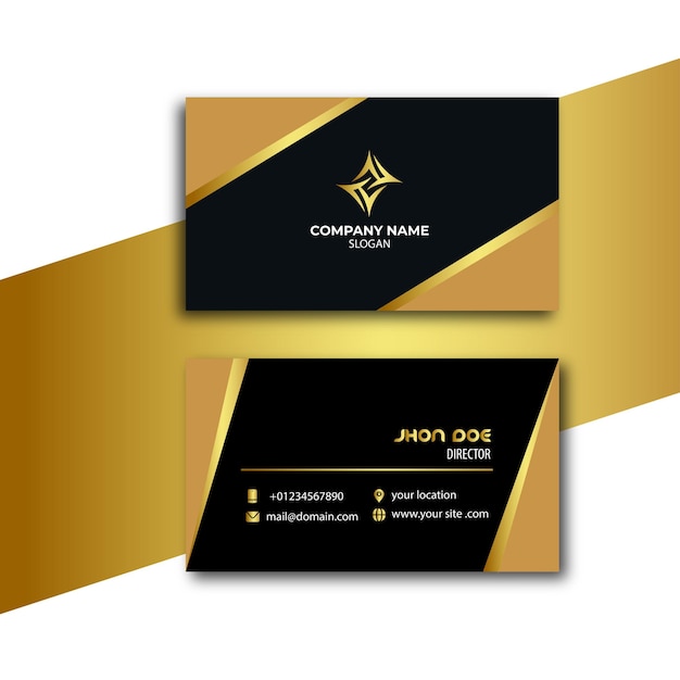 Vector business card golden