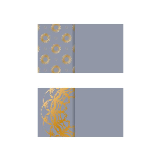 Business card in gray with luxurious gold pattern for your business.