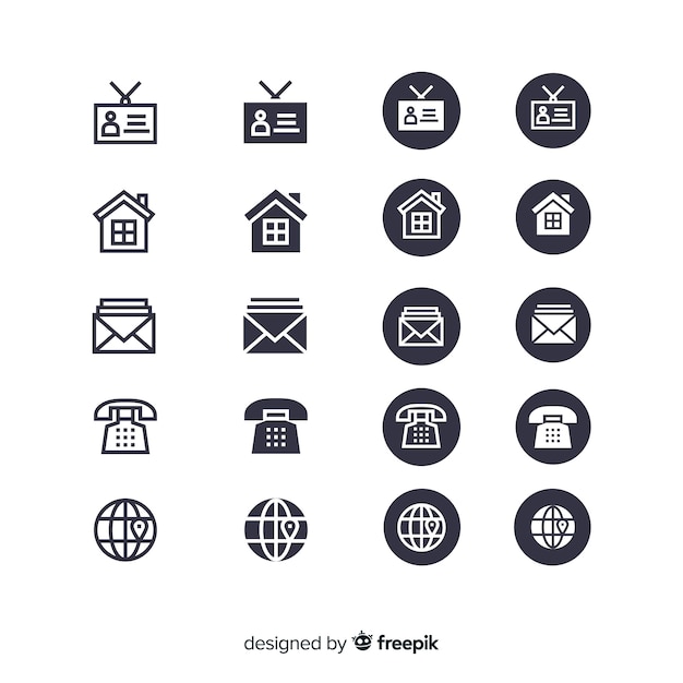 Vector business card icon collection