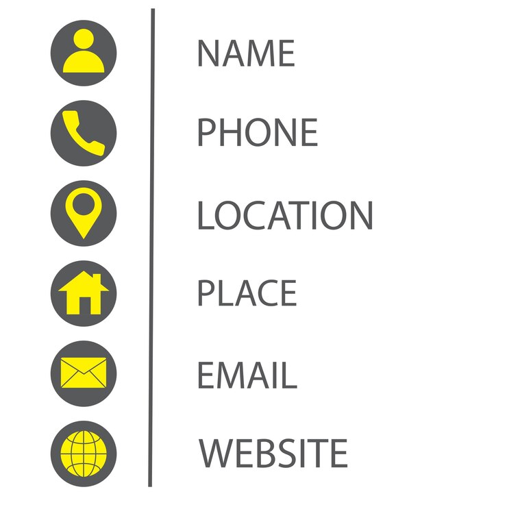 Vector business card icon information collection