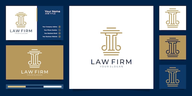 Business card and logo law firm,law offices.symbol of the law of premium justice.