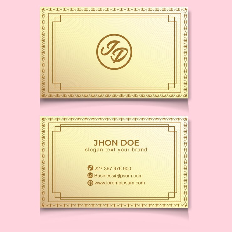 Business card luxury golden elegant modern