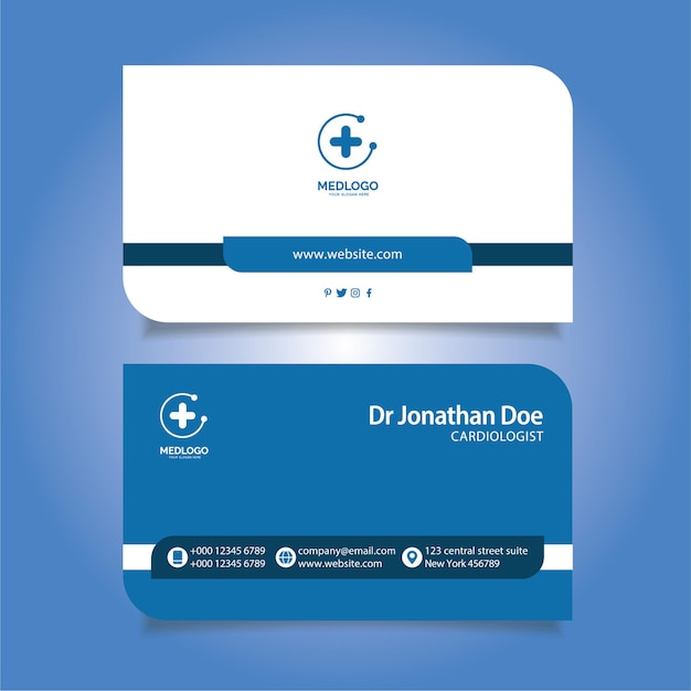 Business card for Medical Professional, Doctors, Dentists Free Vector