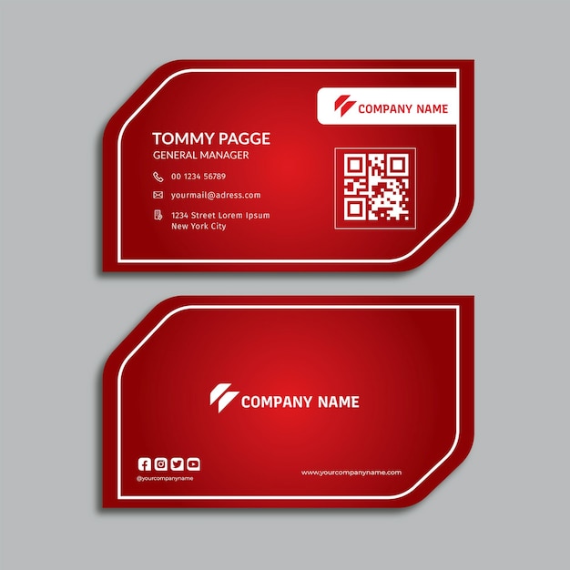 business card modern gradient red color professional template