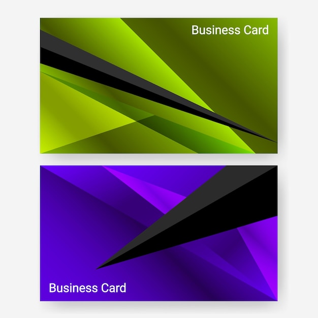 Business card name template metallic surface luminous green purple