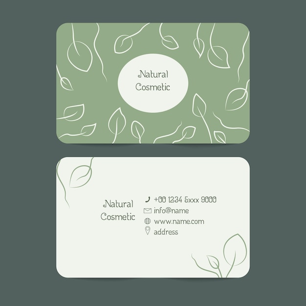 business card of natural cosmetics. logo design