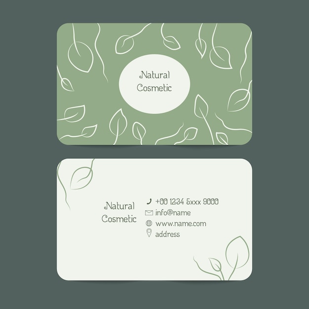 Business card of natural cosmetics. Logo design