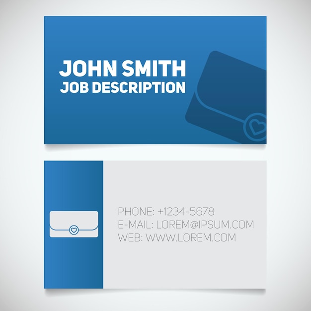 Vector business card print template with clutch logo