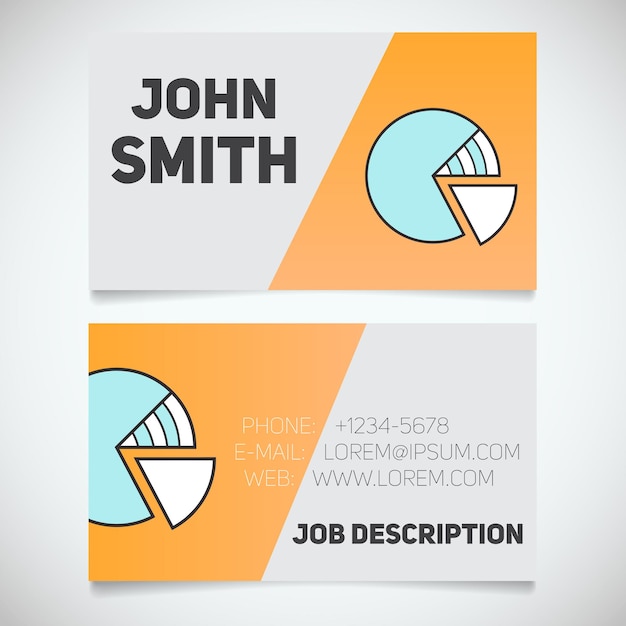 Vector business card print template with diagram logo. easy edit. marketer. financial analyst. stationery design concept. vector illustration