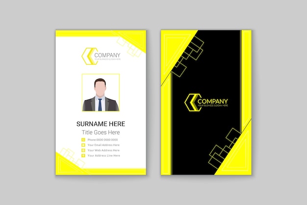 Business card professional business yellow color branding stationery