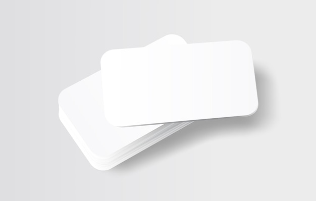 Vector business card realistic white stack blank mockup template presentation showcase stationary