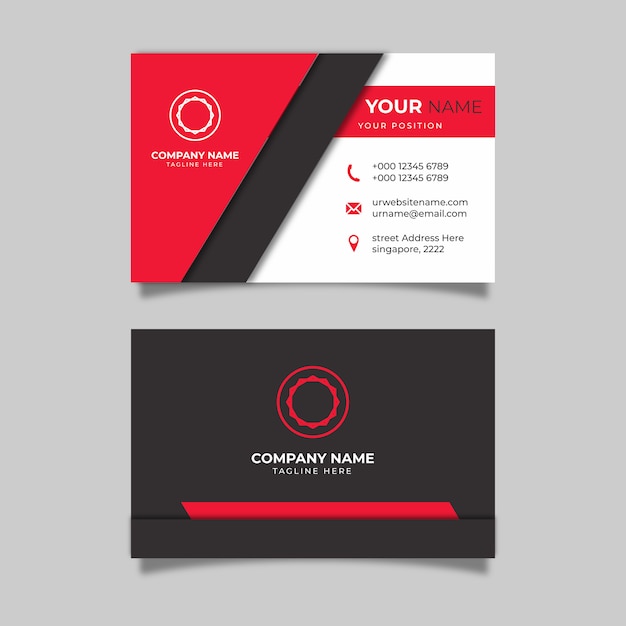 Business card red