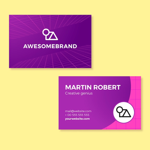 Vector business card retro styled