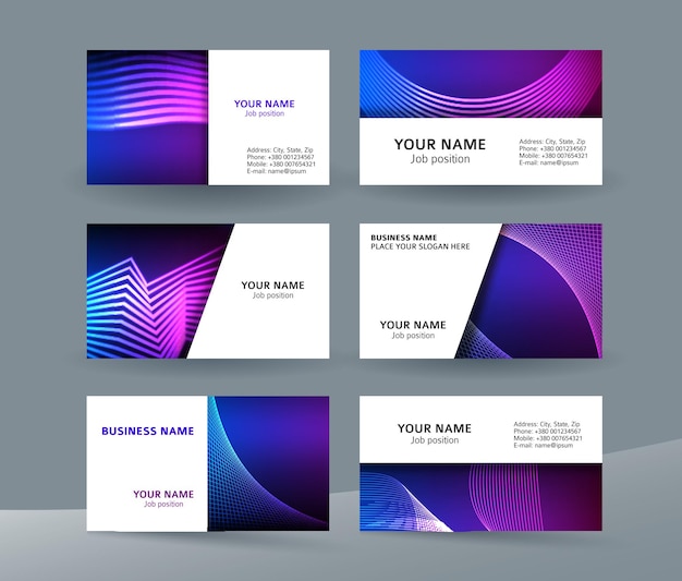 Business card set background design for corporate style06