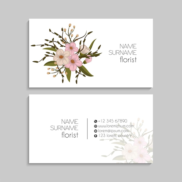 Business card set.