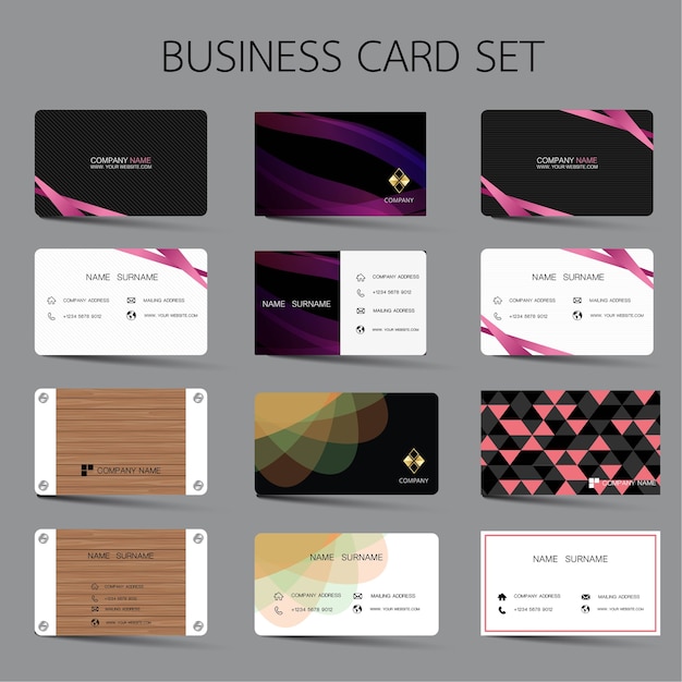 Vector business card set.