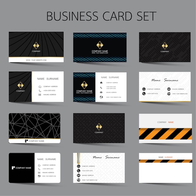 Business card set.