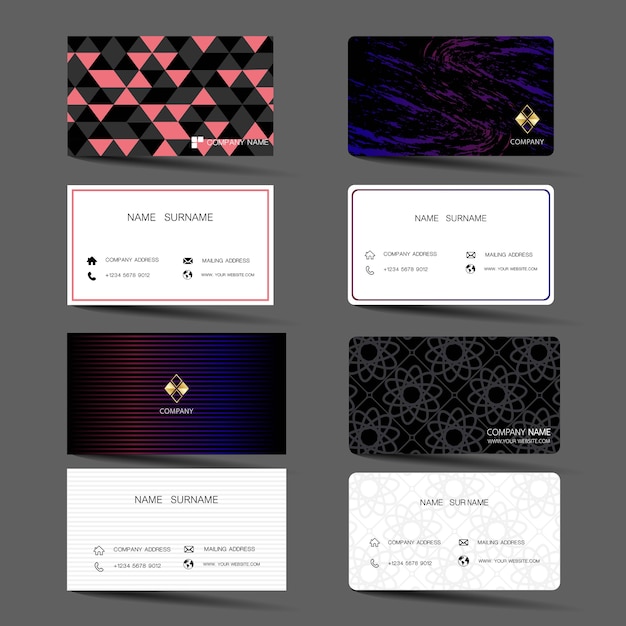 Business card set.