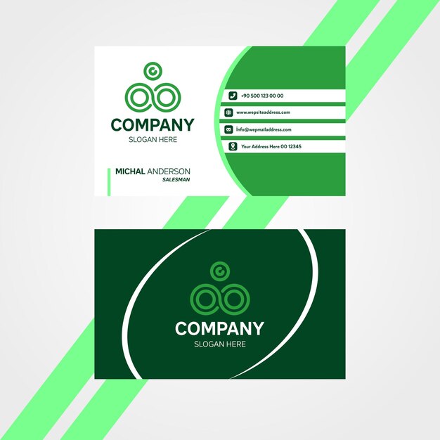 Business Card Simple Clean Horizontal  Template