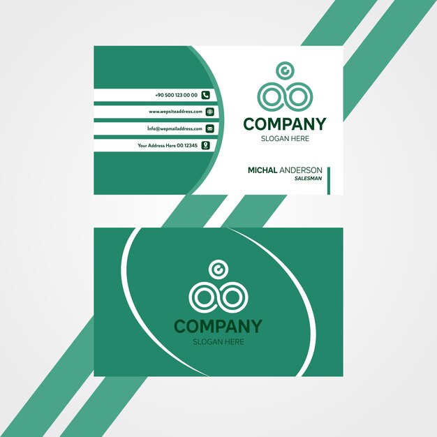 Business card simple clean horizontal  template