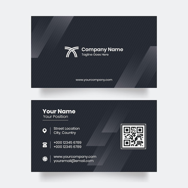 Business Card Simple Design with Black and White Color Perfect to use for your card