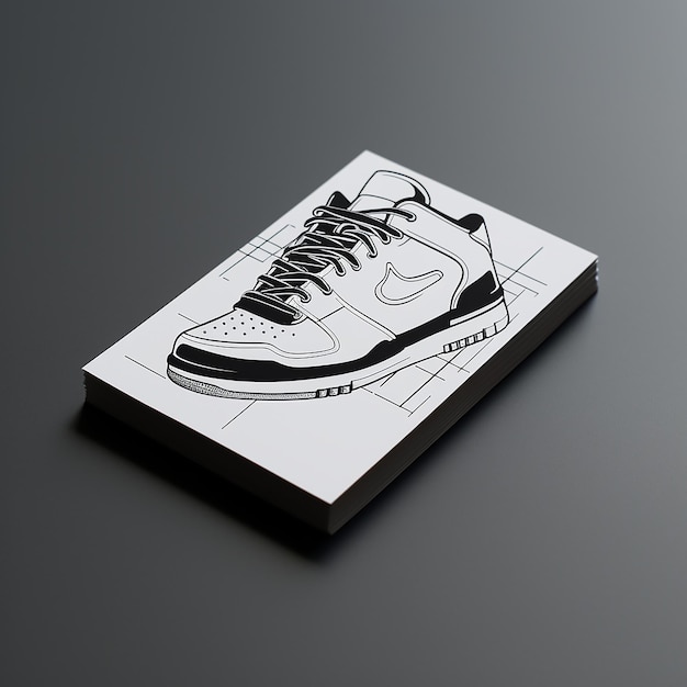 Vector business card sneaker two tone black amp white