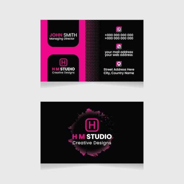 Vector a business card for a studio called the brand name