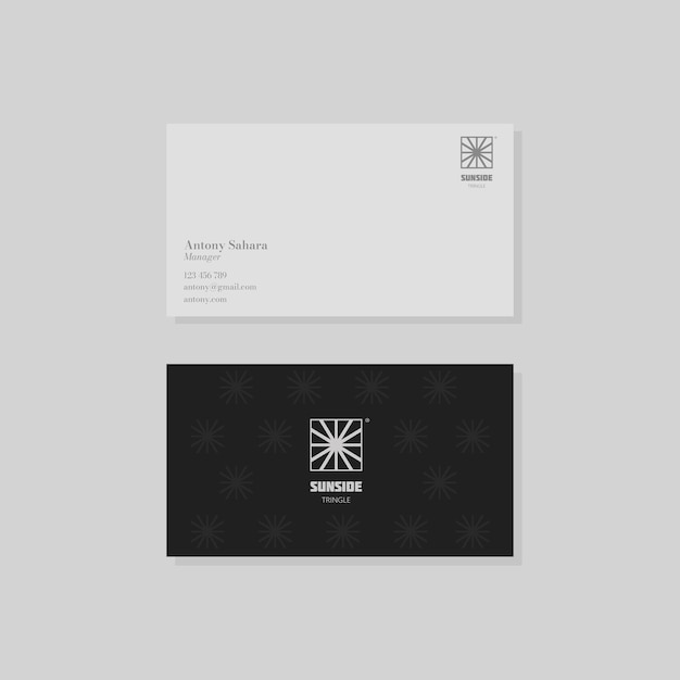 A business card for sunrays with a white background