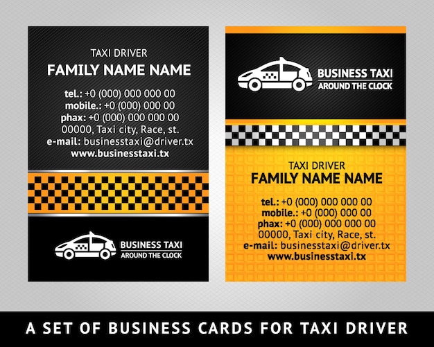 Vector business card taxi cab