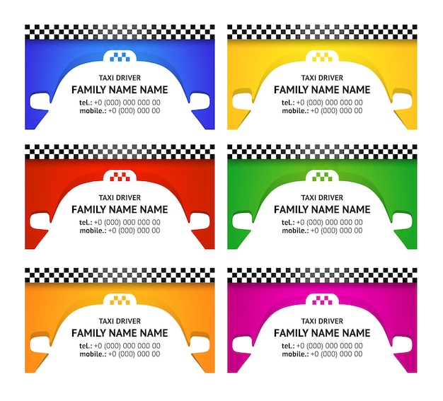 Business card taxi color set