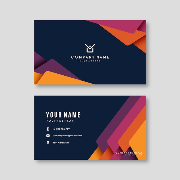 Vector business card template abstract colorful