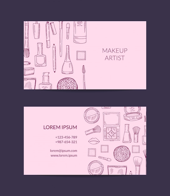 Business card template for beauty brand