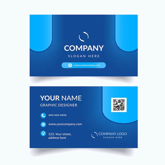 Business Card Template in Blue