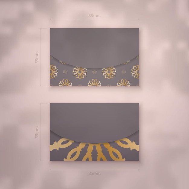 business card template in brown color with luxurious gold ornaments for your personality.
