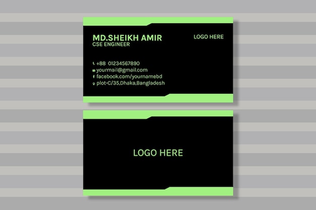 business card template corporate design vector