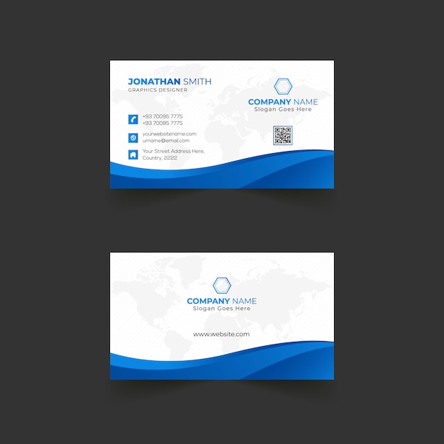 Дизайн шаблона визитной карточки для компании с абстрактными формами