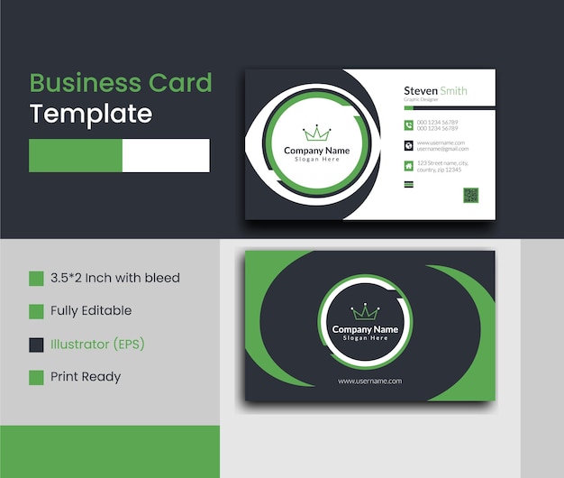 Business card template design Premium Vector