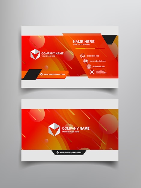 business card template design with abstract frame