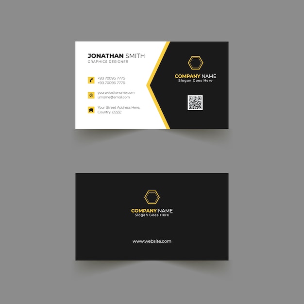 Business card template design with modern layout