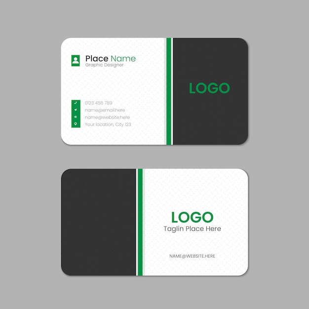 Business card template design with texture Printable double sided corporate business card layout